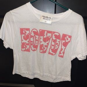 Howdy crop tee. size small